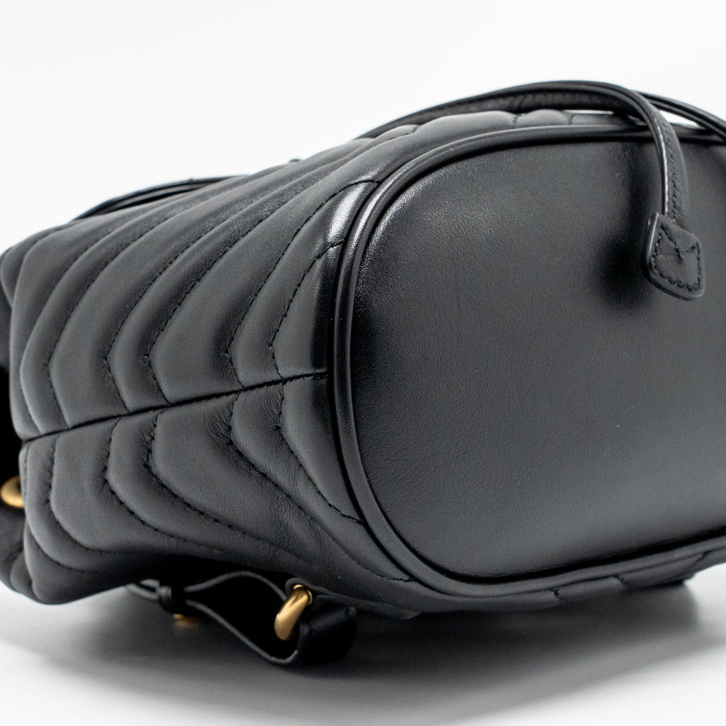 GG MARMONT BACKPACK CALFSKIN BLACK GHW