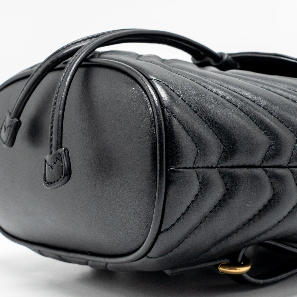 GG MARMONT BACKPACK CALFSKIN BLACK GHW