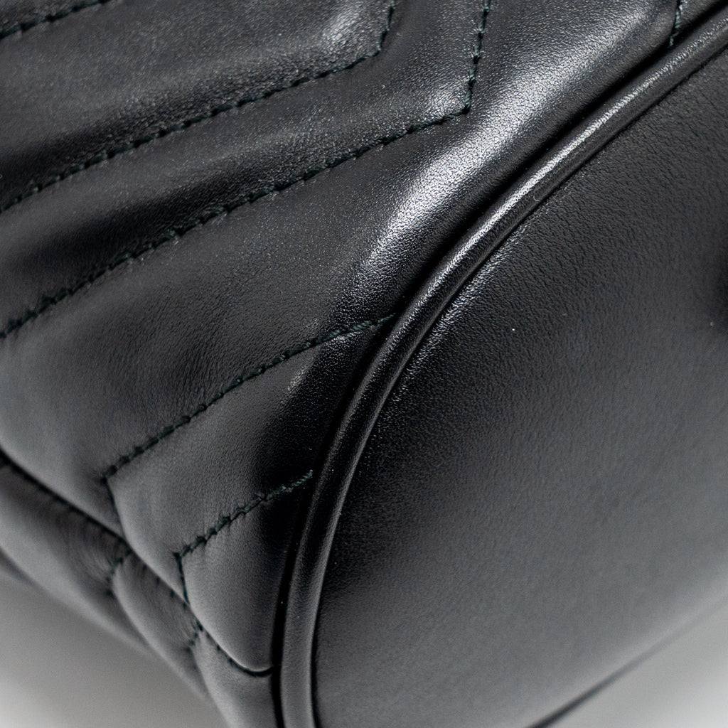 GG MARMONT BACKPACK CALFSKIN BLACK GHW