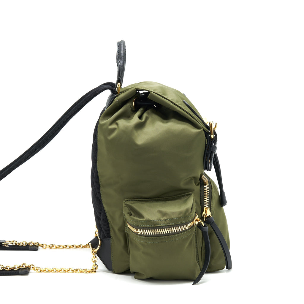 NYLON RUCKSACK BACKPACK GREEN GHW