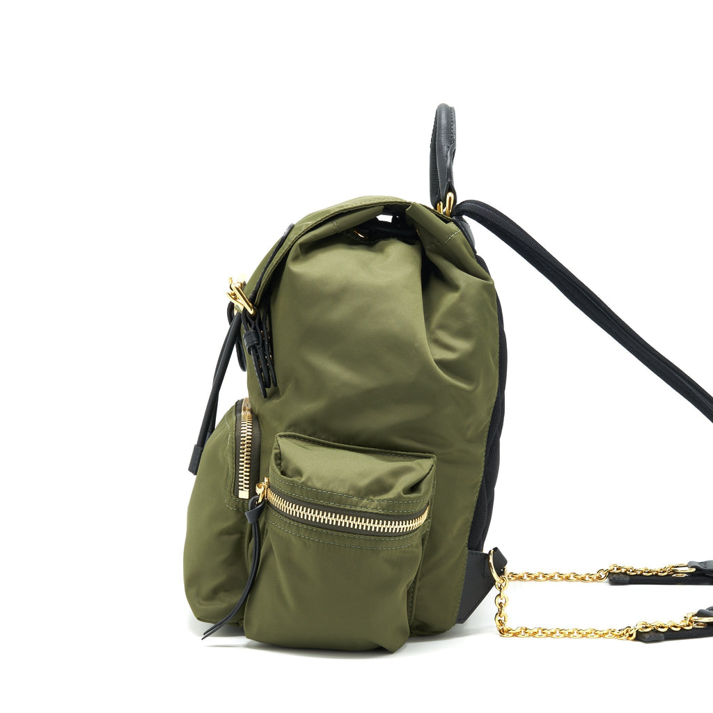 NYLON RUCKSACK BACKPACK GREEN GHW