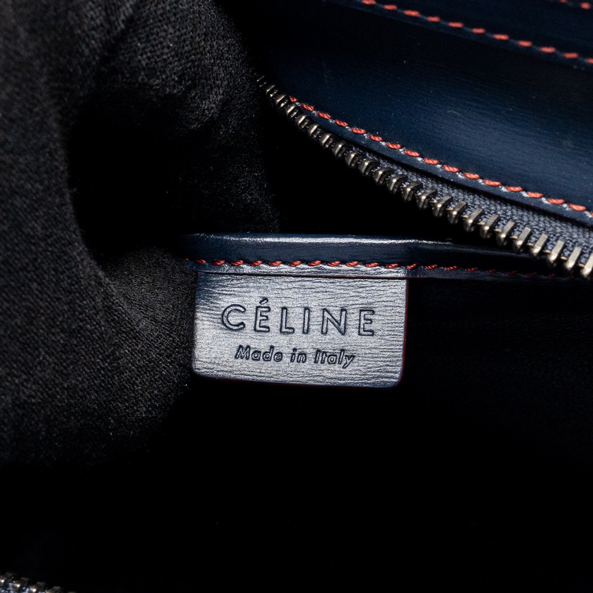 NANO LUGGAGE BAG CALFSKIN NAVY / RED SHW
