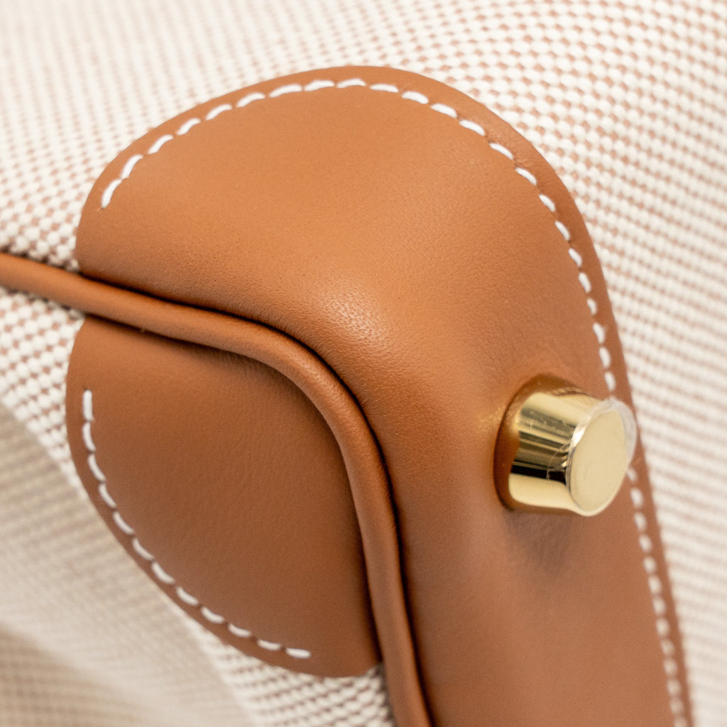 HERMES BIRKIN 25 TOILE H CANVAS / SWIFT LEATHER ECRU-BEIGE / GOLD GHW