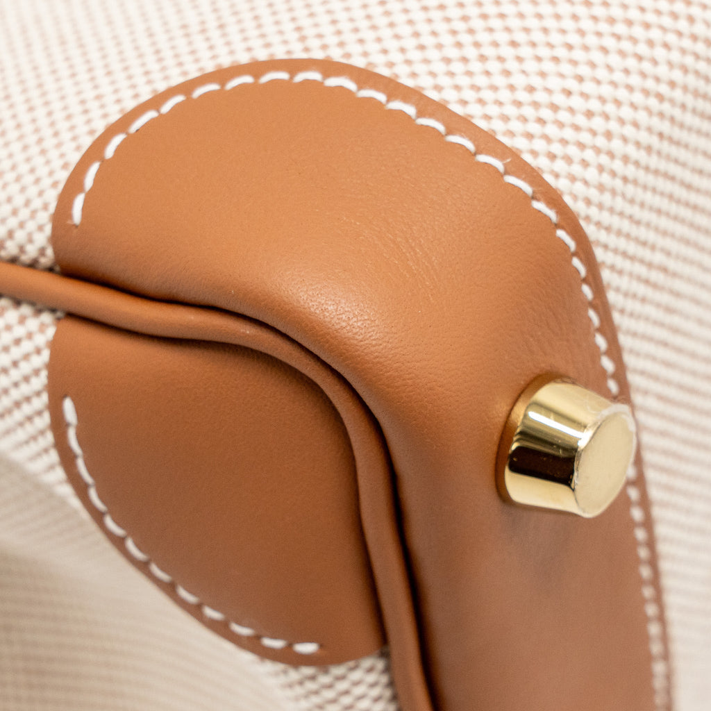 HERMES BIRKIN 25 TOILE H CANVAS / SWIFT LEATHER ECRU-BEIGE / GOLD GHW