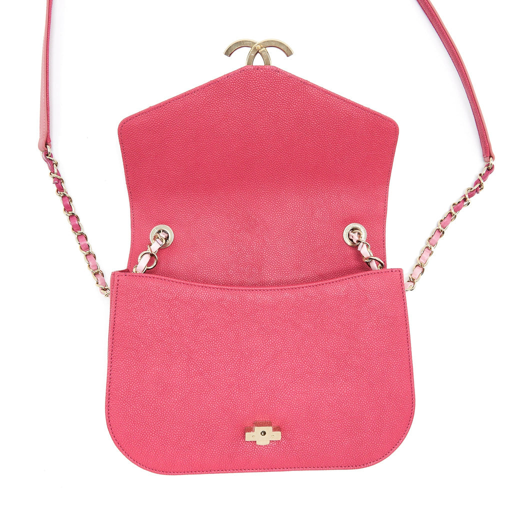 SEASONAL MESSENGER CROSSBODY BAG CAVIAR PINK LGHW