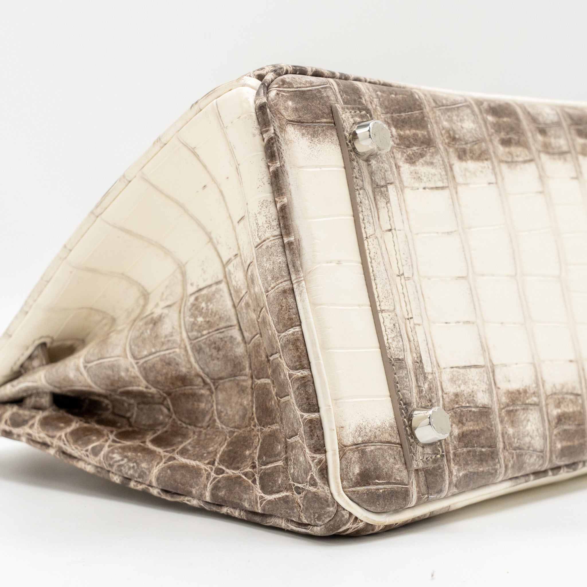 HERMES BIRKIN 25 CROCODILE NILOTICUS HIMALAYA 01 BLANC SHW