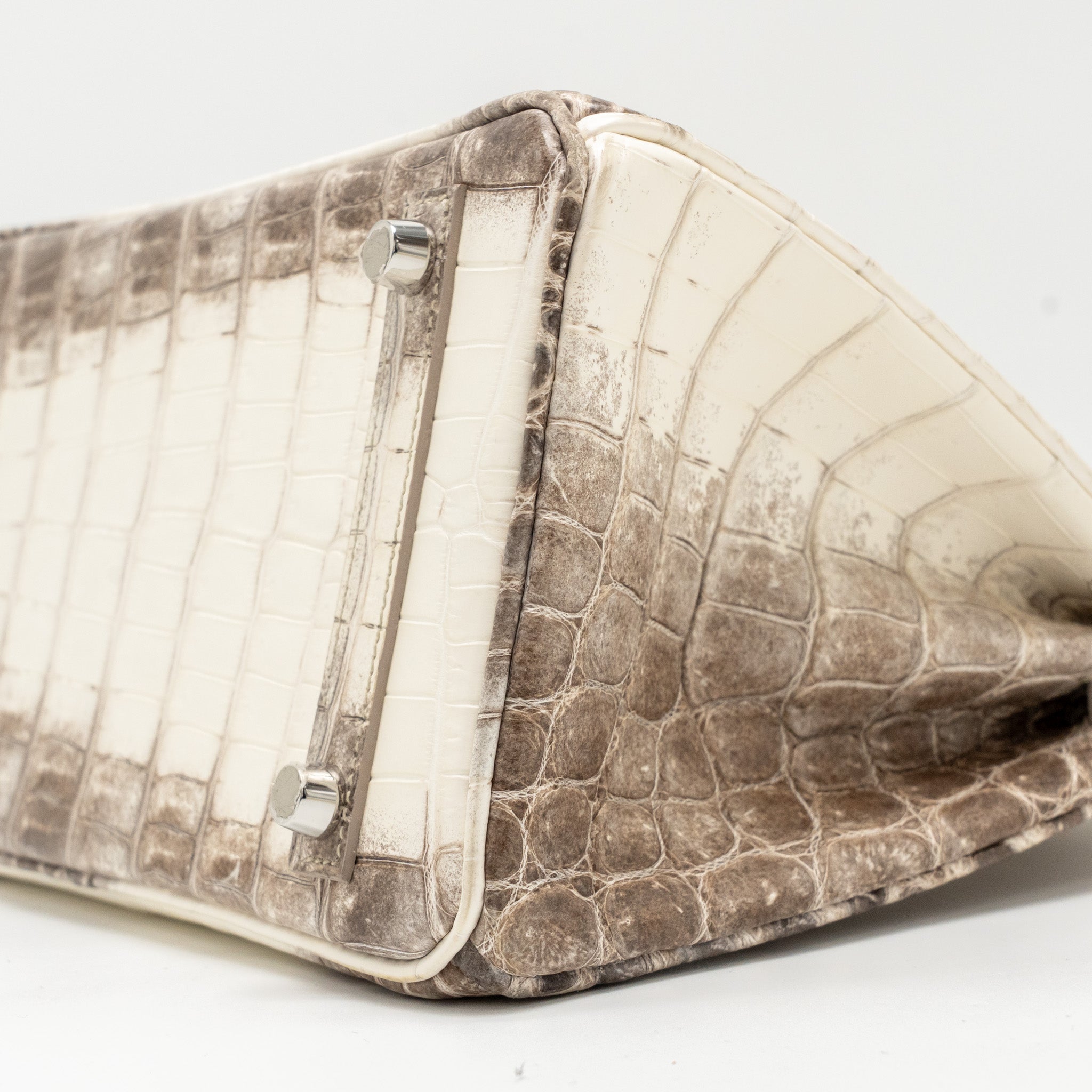 HERMES BIRKIN 25 CROCODILE NILOTICUS HIMALAYA 01 BLANC SHW
