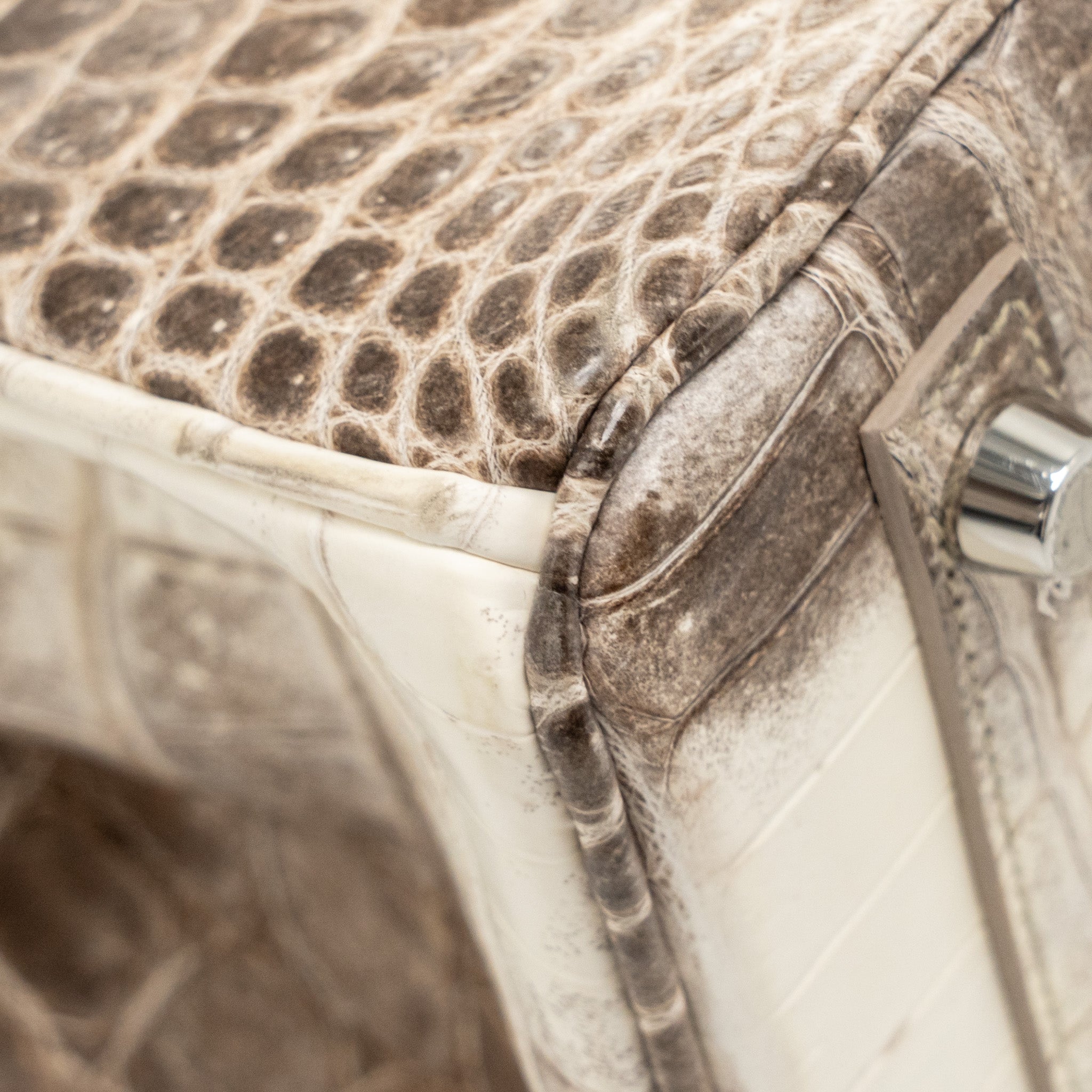 HERMES BIRKIN 25 CROCODILE NILOTICUS HIMALAYA 01 BLANC SHW