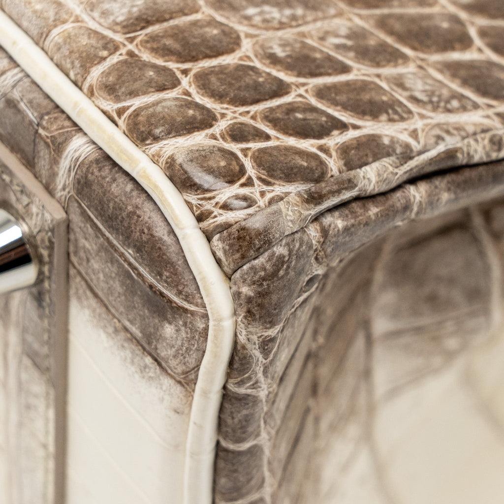 HERMES BIRKIN 25 CROCODILE NILOTICUS HIMALAYA 01 BLANC SHW