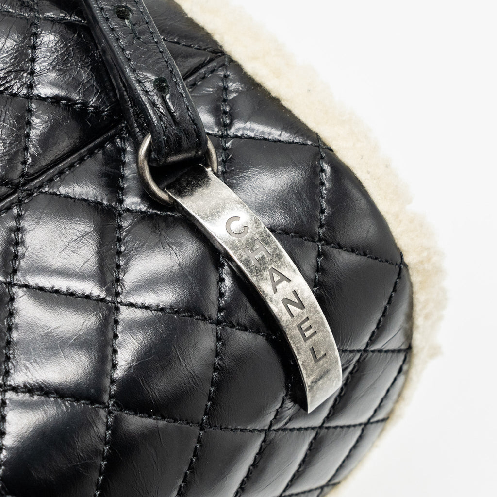SMALL MOUNTAIN BACKPACK QUILTED CALFSKIN / SHEARLING MULTICOLOUR RUTHENIUM HARDWARE