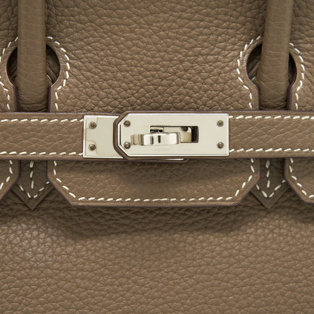 HERMES BIRKIN 25 TOGO ETOUPE WITH SHW