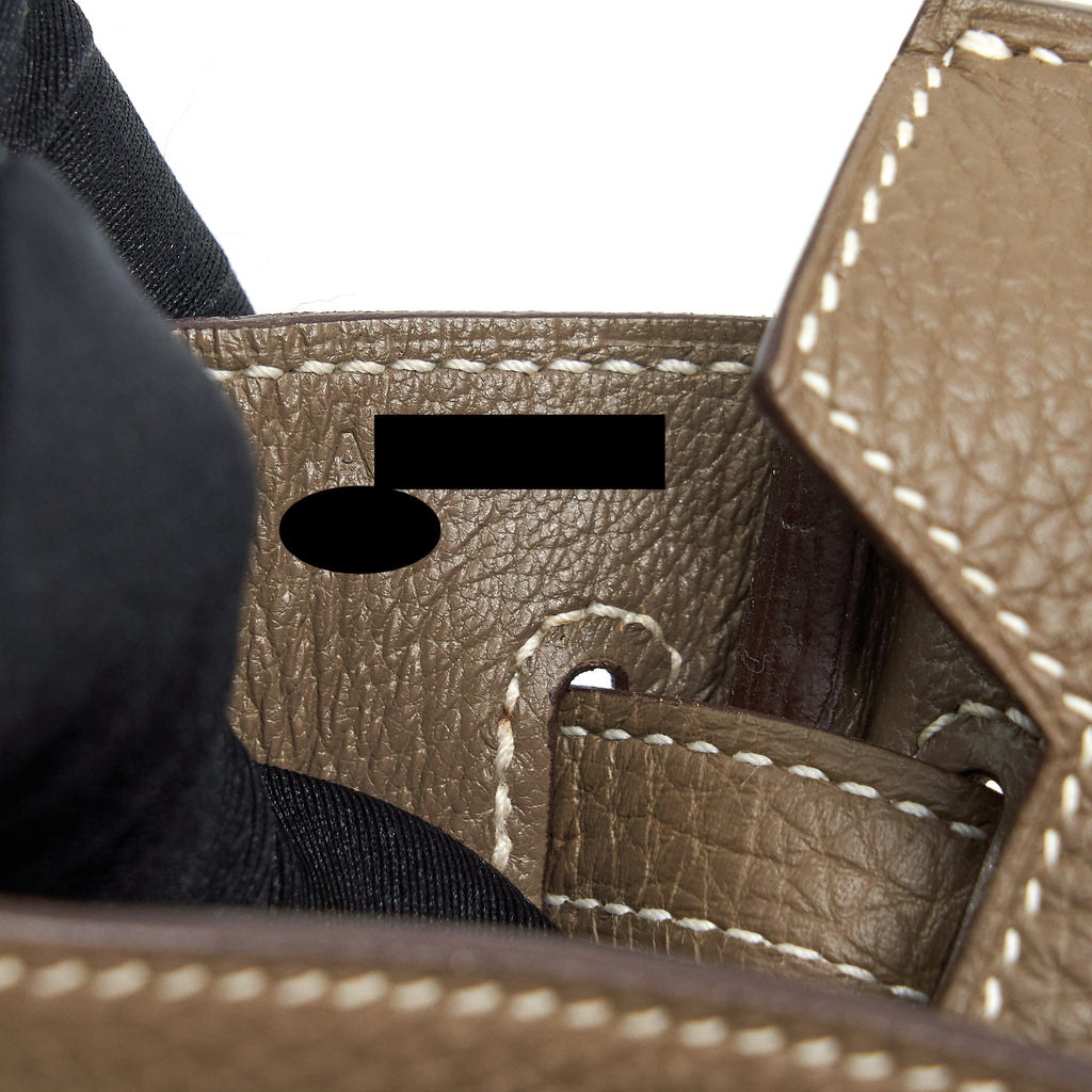 HERMES BIRKIN 25 TOGO ETOUPE WITH SHW