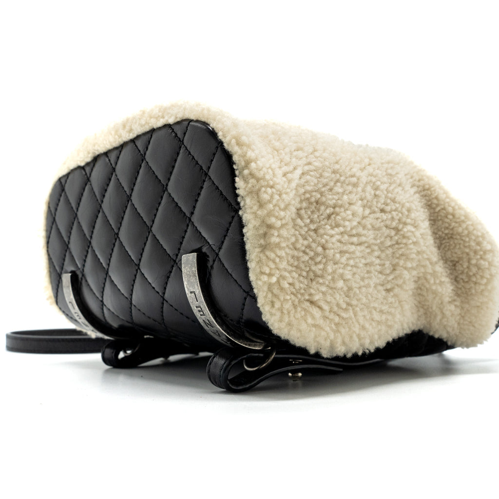 SMALL MOUNTAIN BACKPACK QUILTED CALFSKIN / SHEARLING MULTICOLOUR RUTHENIUM HARDWARE