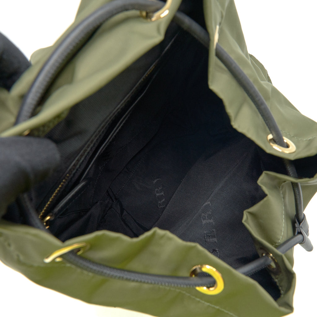 NYLON RUCKSACK BACKPACK GREEN GHW