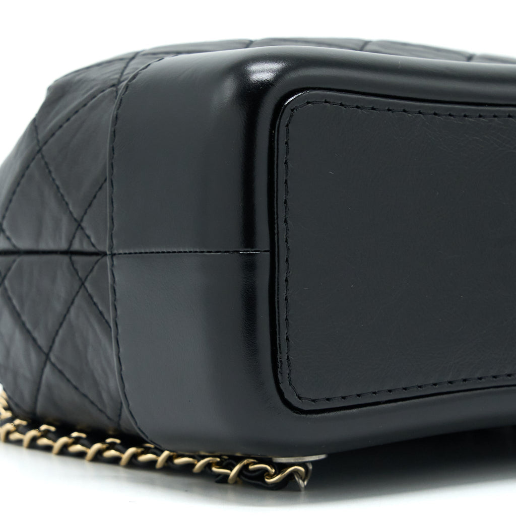 SMALL GABRIELLE BACKPACK AGED CALFSKIN BLACK MULTICOLOR HARDWARE (MICROCHIP)
