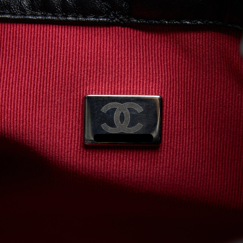 SMALL GABRIELLE BACKPACK AGED CALFSKIN BLACK MULTICOLOR HARDWARE (MICROCHIP)
