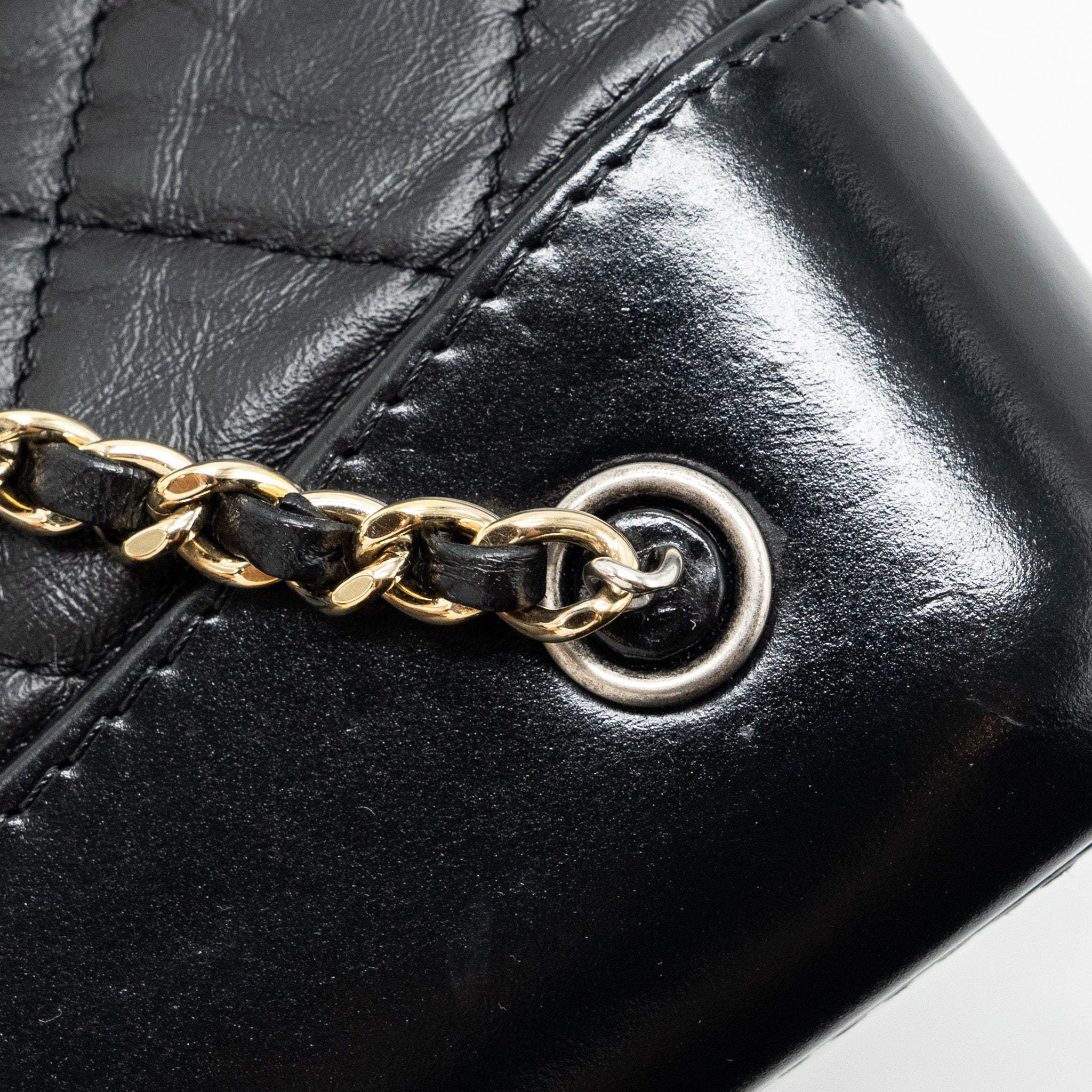 SMALL GABRIELLE BACKPACK AGED CALFSKIN BLACK MULTICOLOR HARDWARE