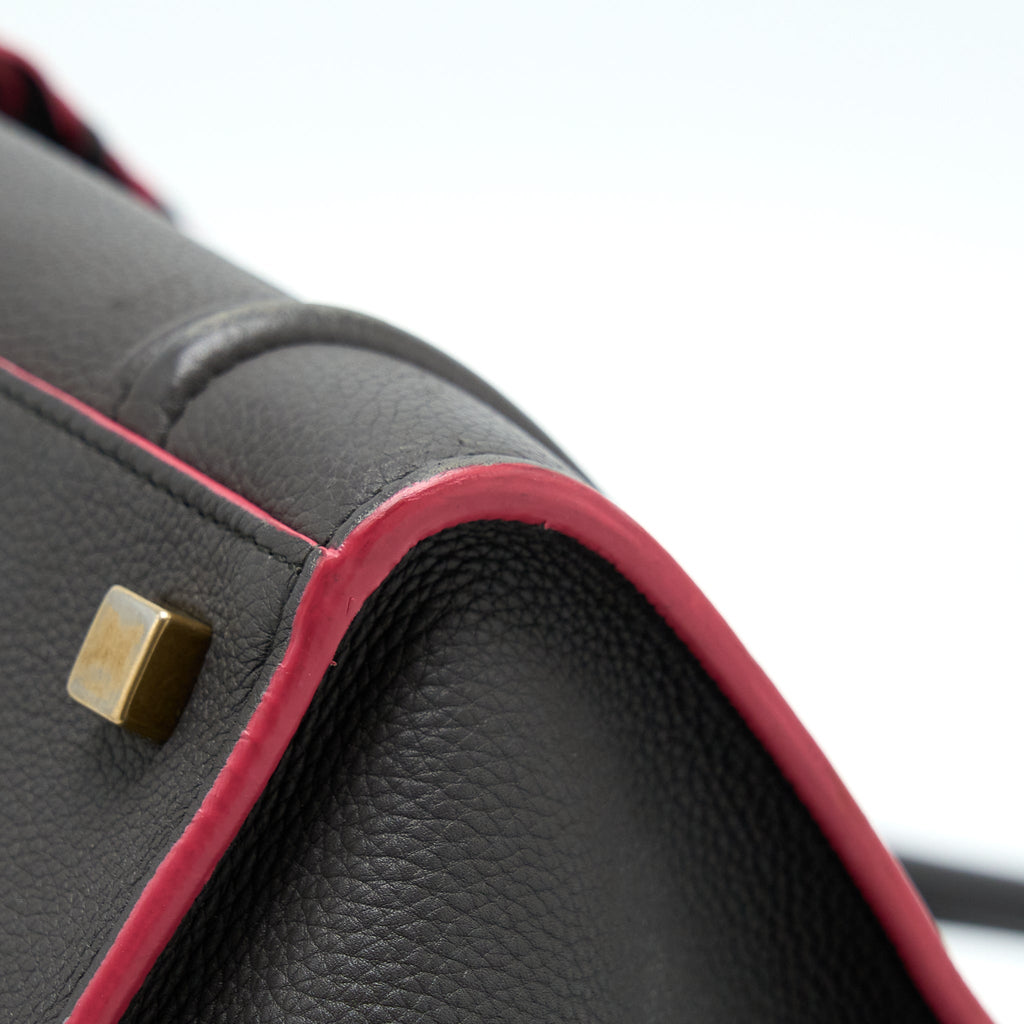LARGE PHANTOM LUGGAGE BAG CALFSKIN DARK GREY/PINK