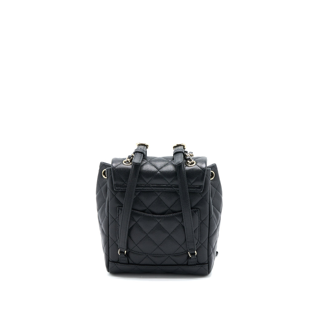 23S MINI FLAP BACKPACK CAVIAR BLACK LGHW (MICROCHIP)