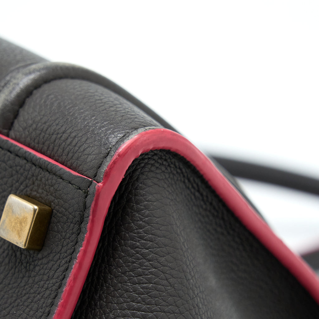 LARGE PHANTOM LUGGAGE BAG CALFSKIN DARK GREY/PINK
