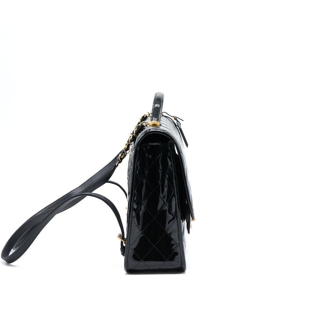 22K LARGE BACKPACK PATENT BLACK BRUSHED GHW (MICROCHIP)