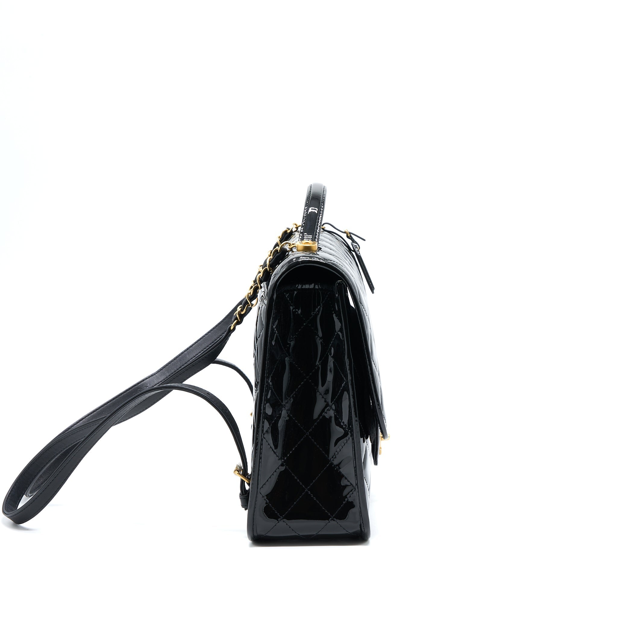 22K LARGE BACKPACK PATENT BLACK BRUSHED GHW (MICROCHIP)