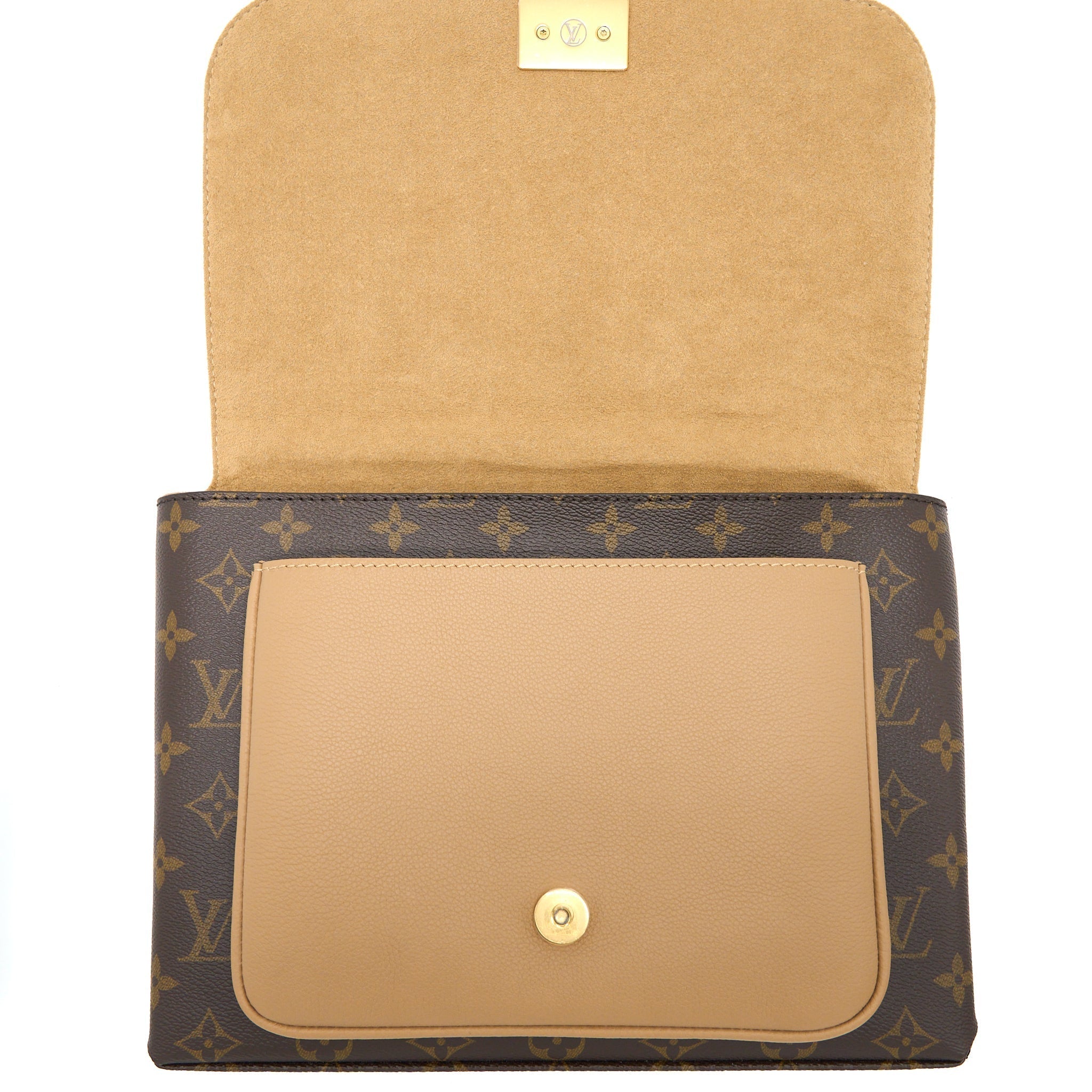 MARIGNAN TOP HANDLE MESSENGER BAG MONOGRAM CANVAS BROWN GHW