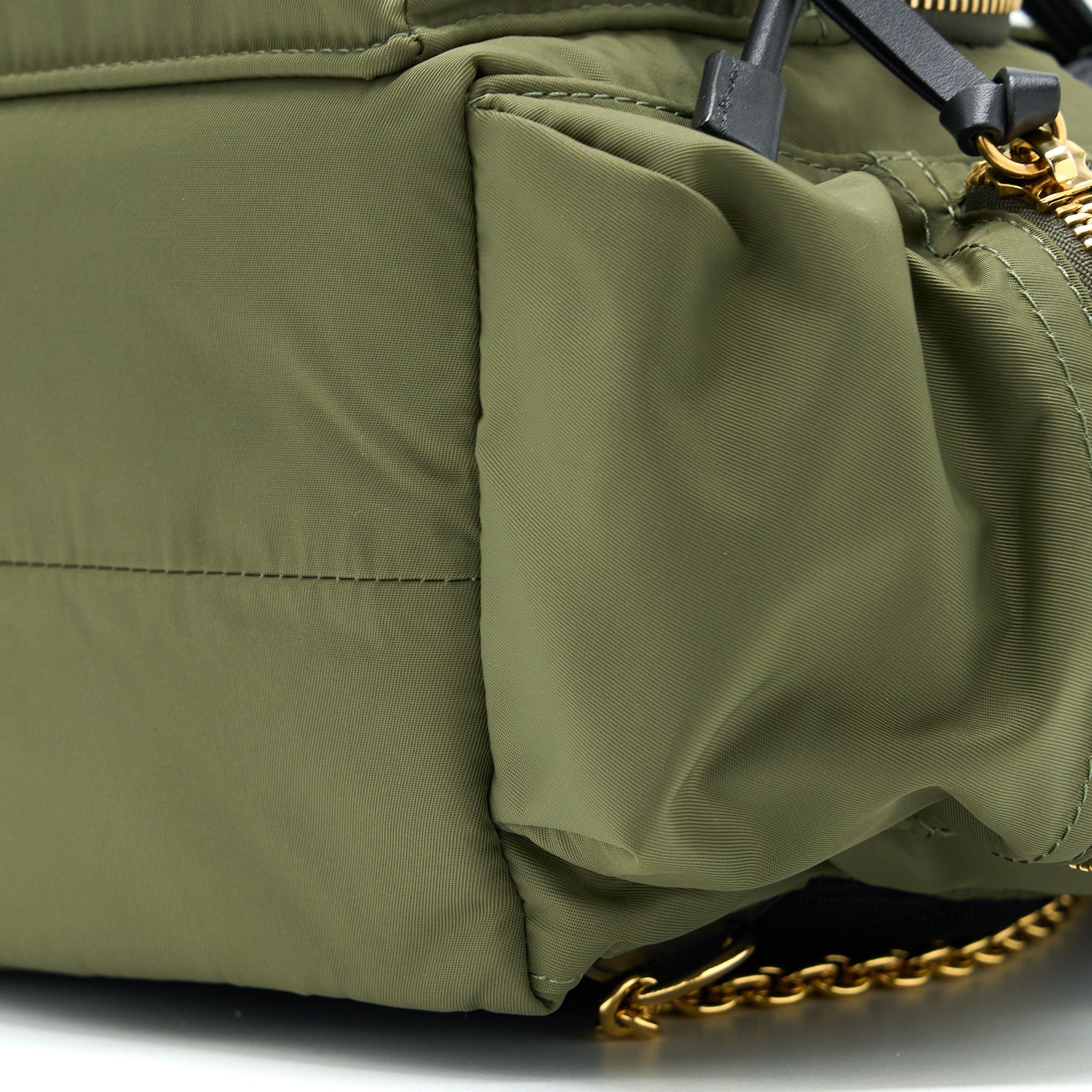 MEDIUM RUCKSACK BACKPACK NYLON OLIVE GREEN GHW