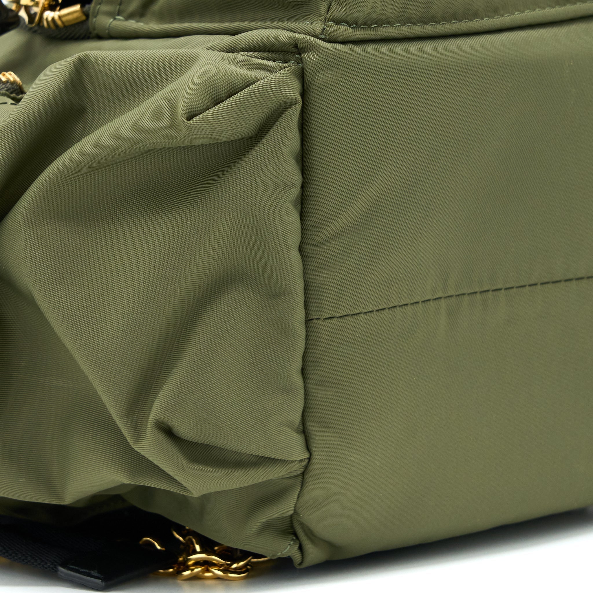 MEDIUM RUCKSACK BACKPACK NYLON OLIVE GREEN GHW
