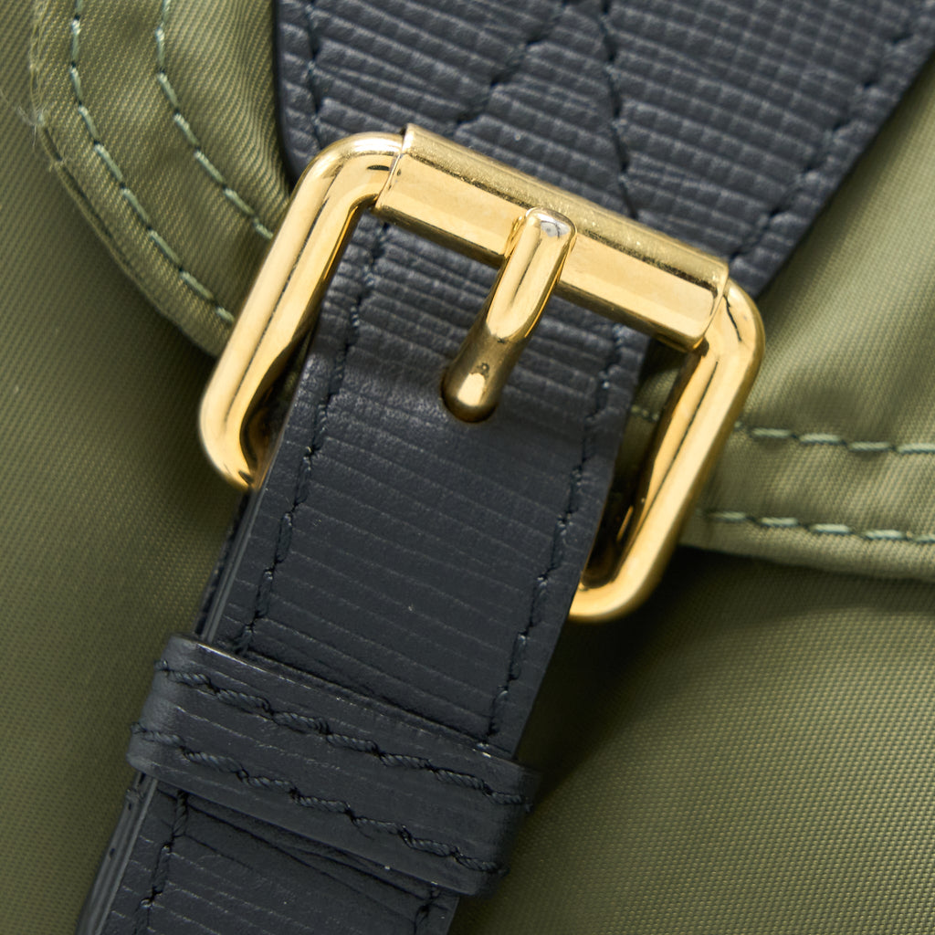 MEDIUM RUCKSACK BACKPACK NYLON OLIVE GREEN GHW