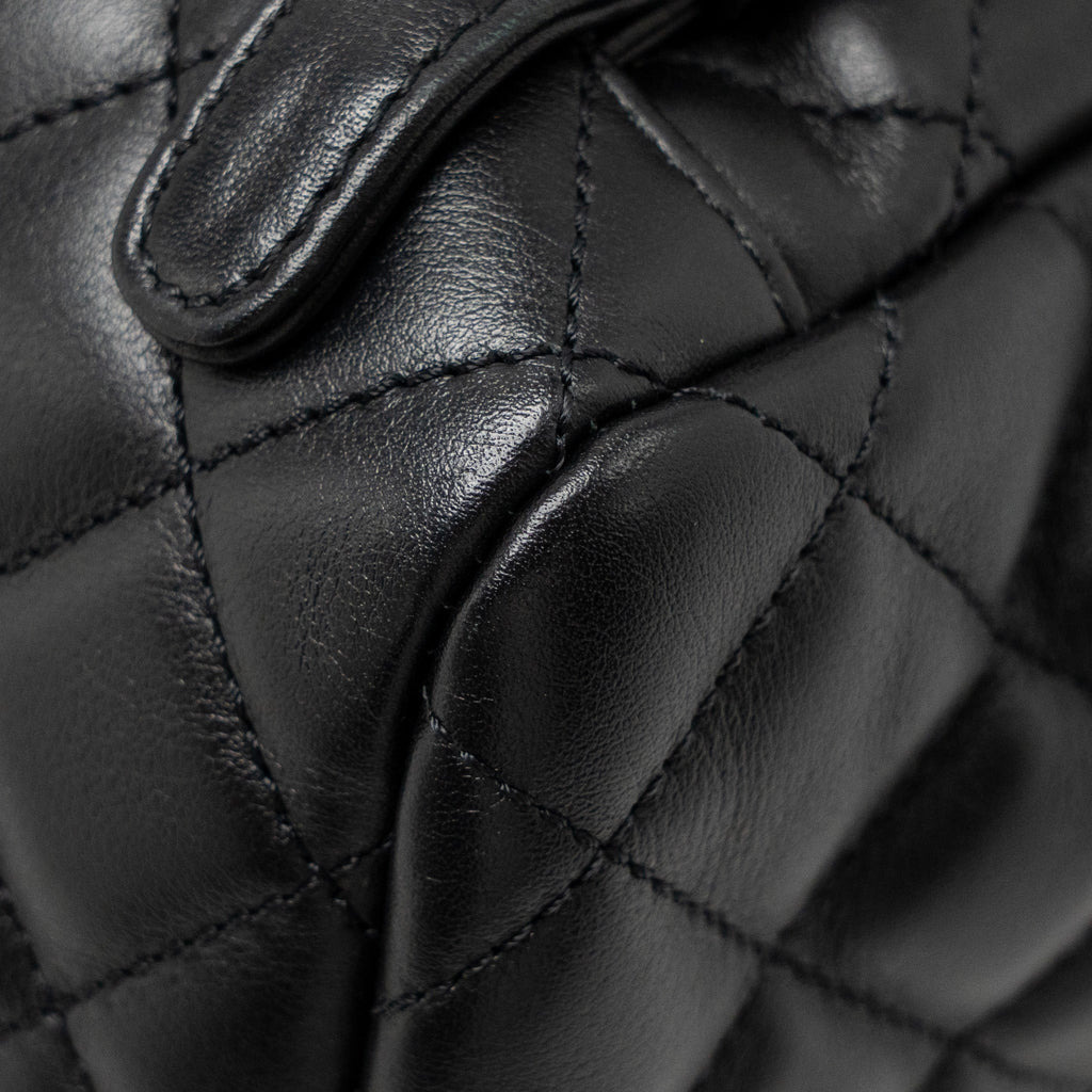 URBAN SPIRIT FLAP BACKPACK LAMBSKIN BLACK GHW