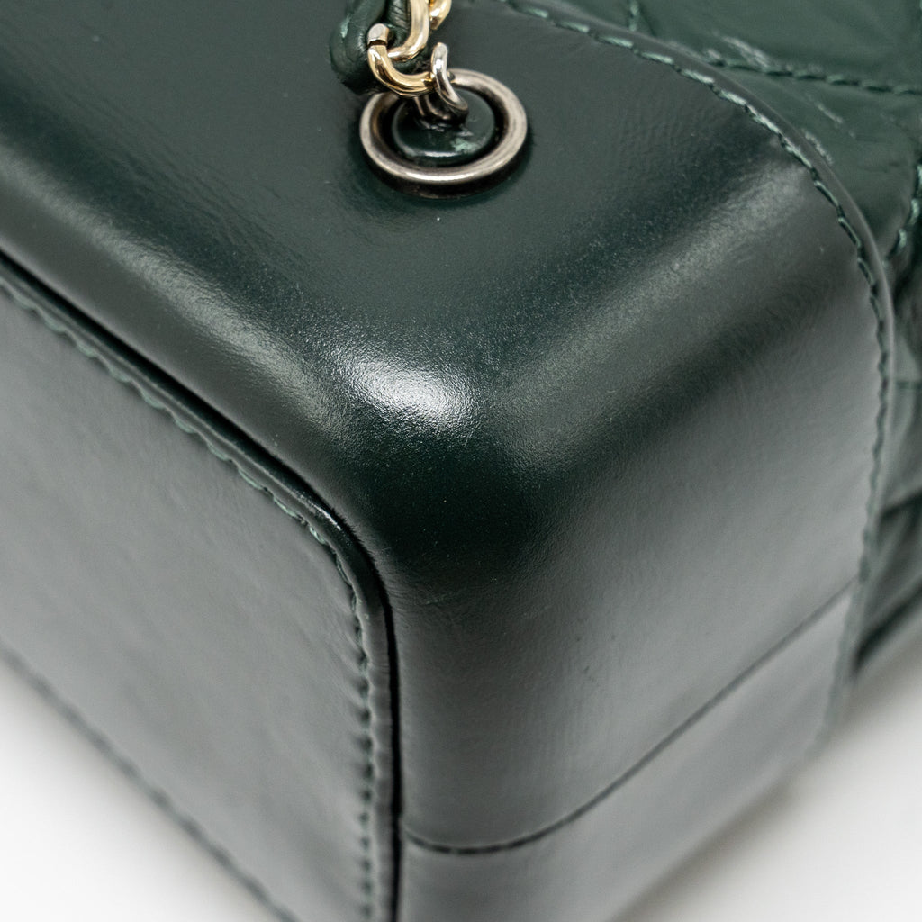 SMALL GABRIELLE BACKPACK AGED CALFSKIN DARK GREEN MULTICOLOR HARDWARE