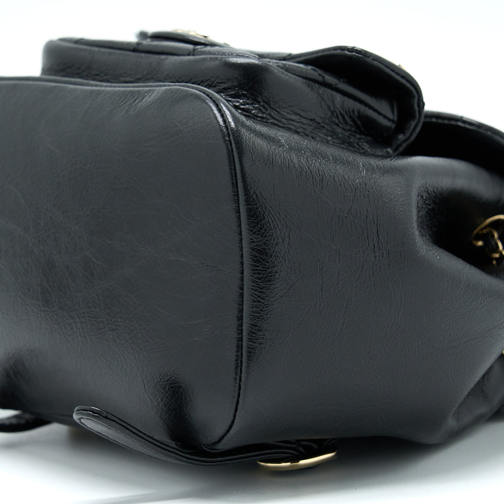 22C MINI DUMA BACKPACK AGED CALFSKIN BLACK LGHW (MICROCHIP)