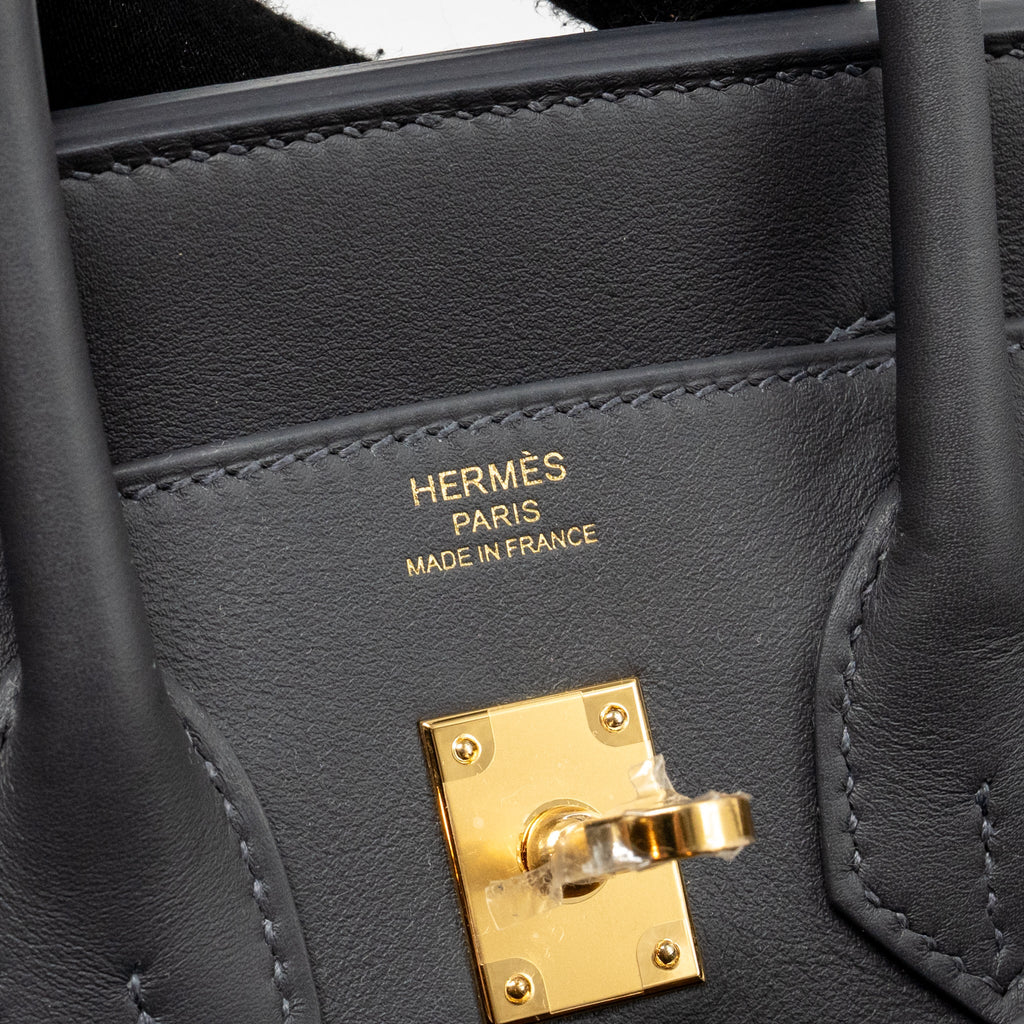 HERMES BIRKIN 25 TOILE SWIFT/CANVAS ECRU-ARDOISE/ARDOISE GHW