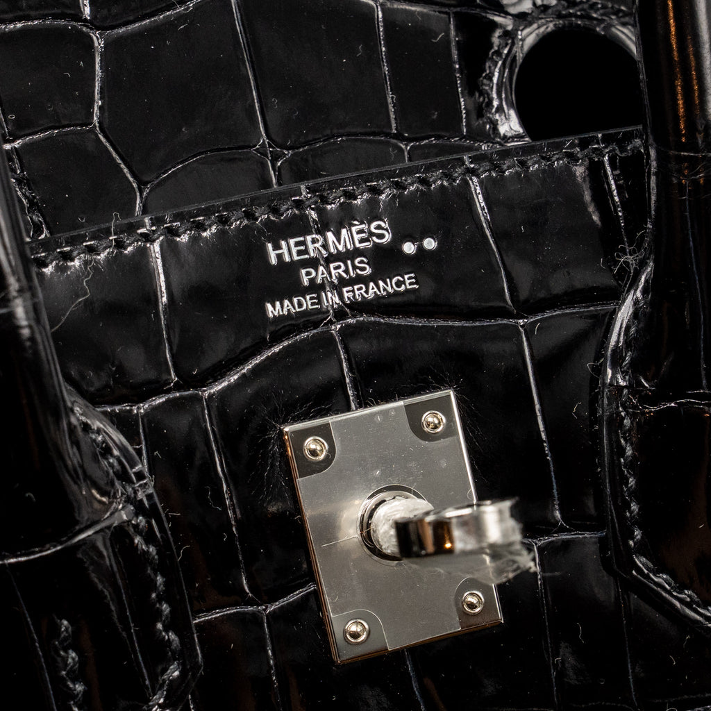 HERMES BIRKIN 25 CROCODILE NILOTICUS BLACK SHW