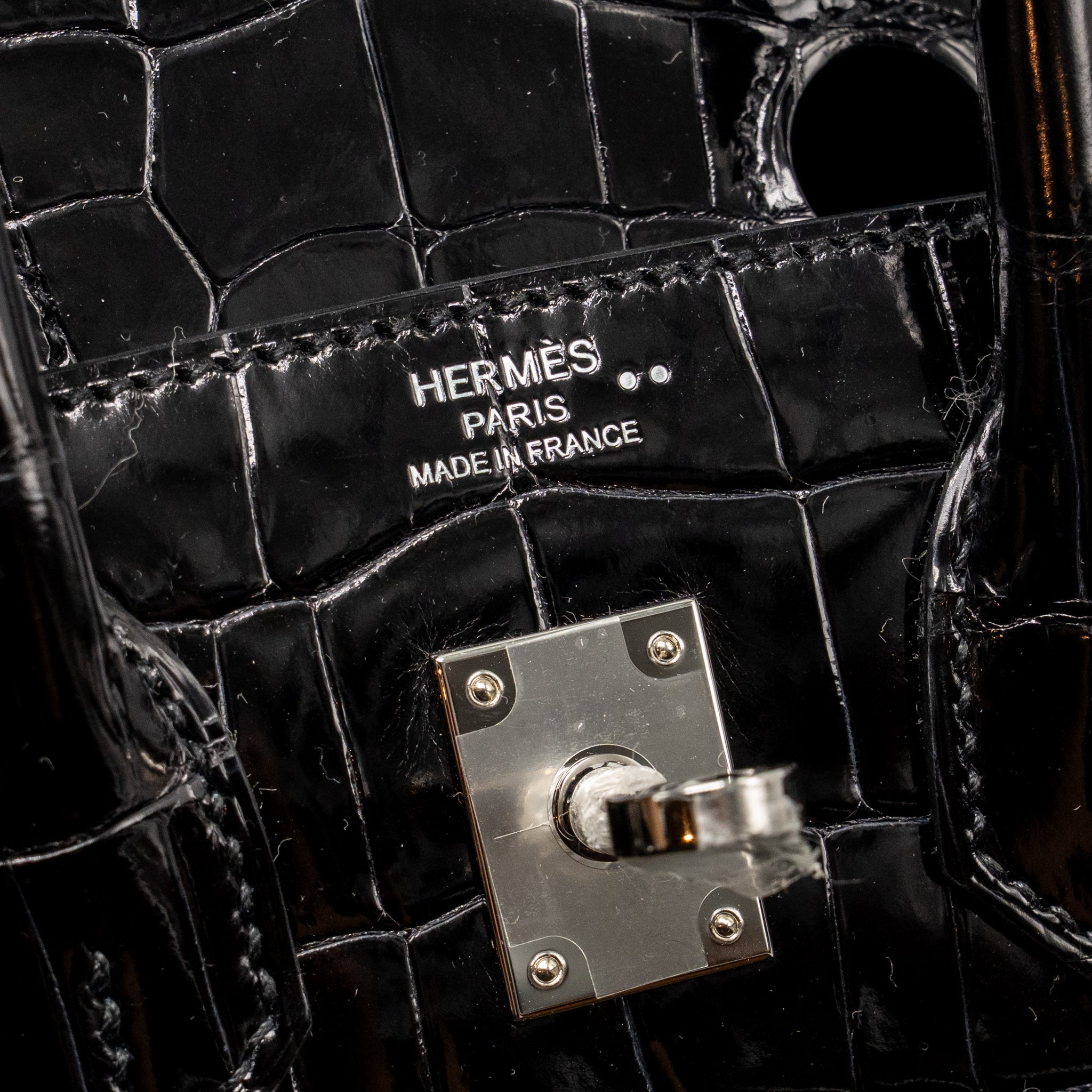 HERMES BIRKIN 25 CROCODILE NILOTICUS BLACK SHW