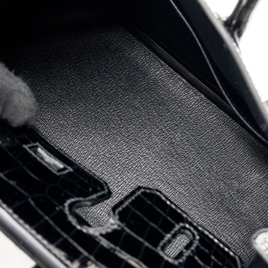 HERMES BIRKIN 25 CROCODILE NILOTICUS BLACK SHW