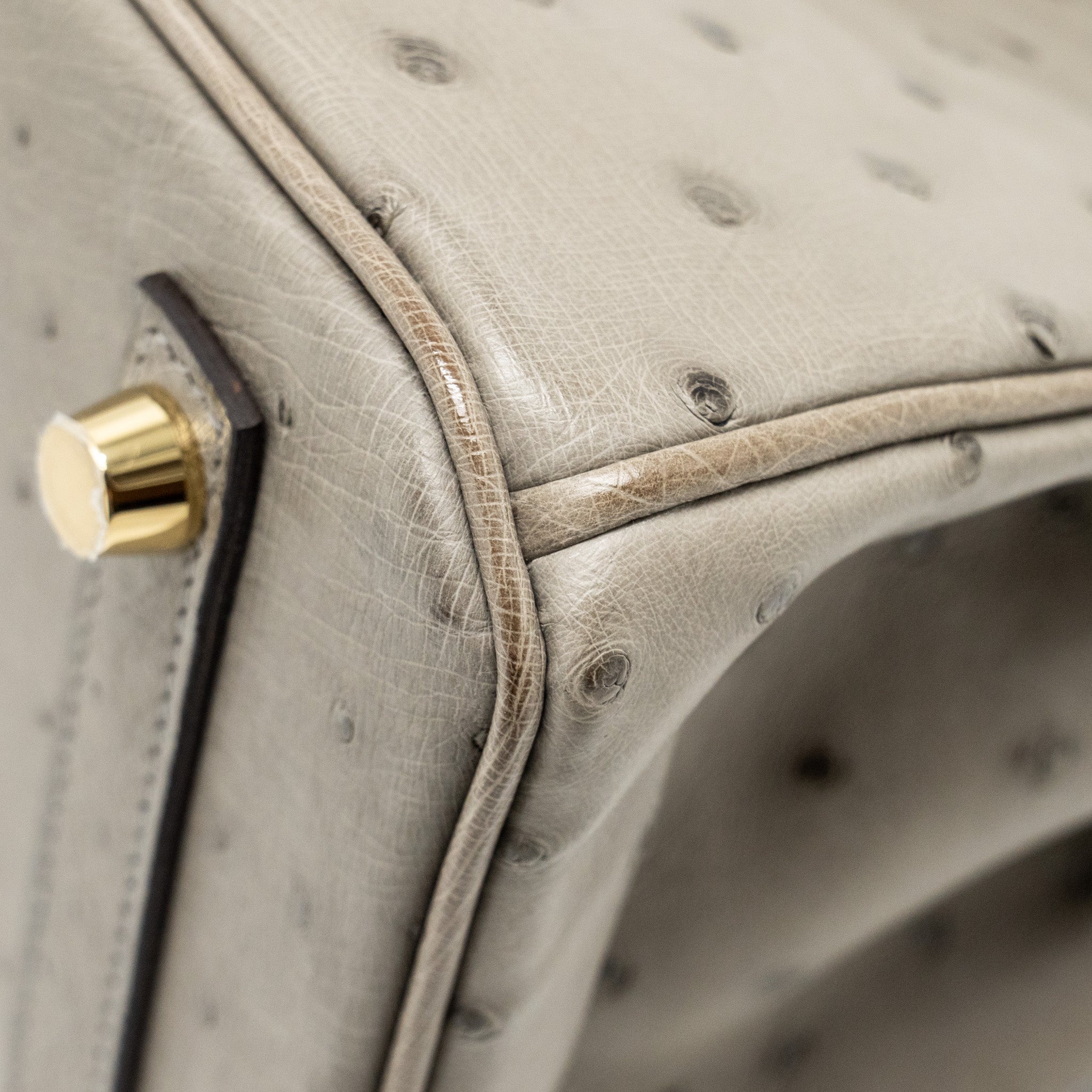 HERMES BIRKIN 25 OSTRICH GRIS TOURTERELLE GHW