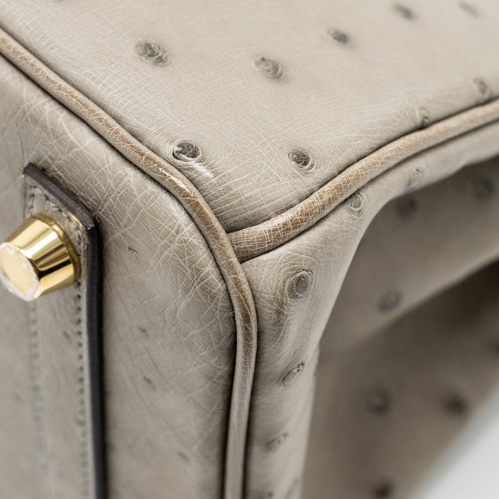 HERMES BIRKIN 25 OSTRICH GRIS TOURTERELLE GHW