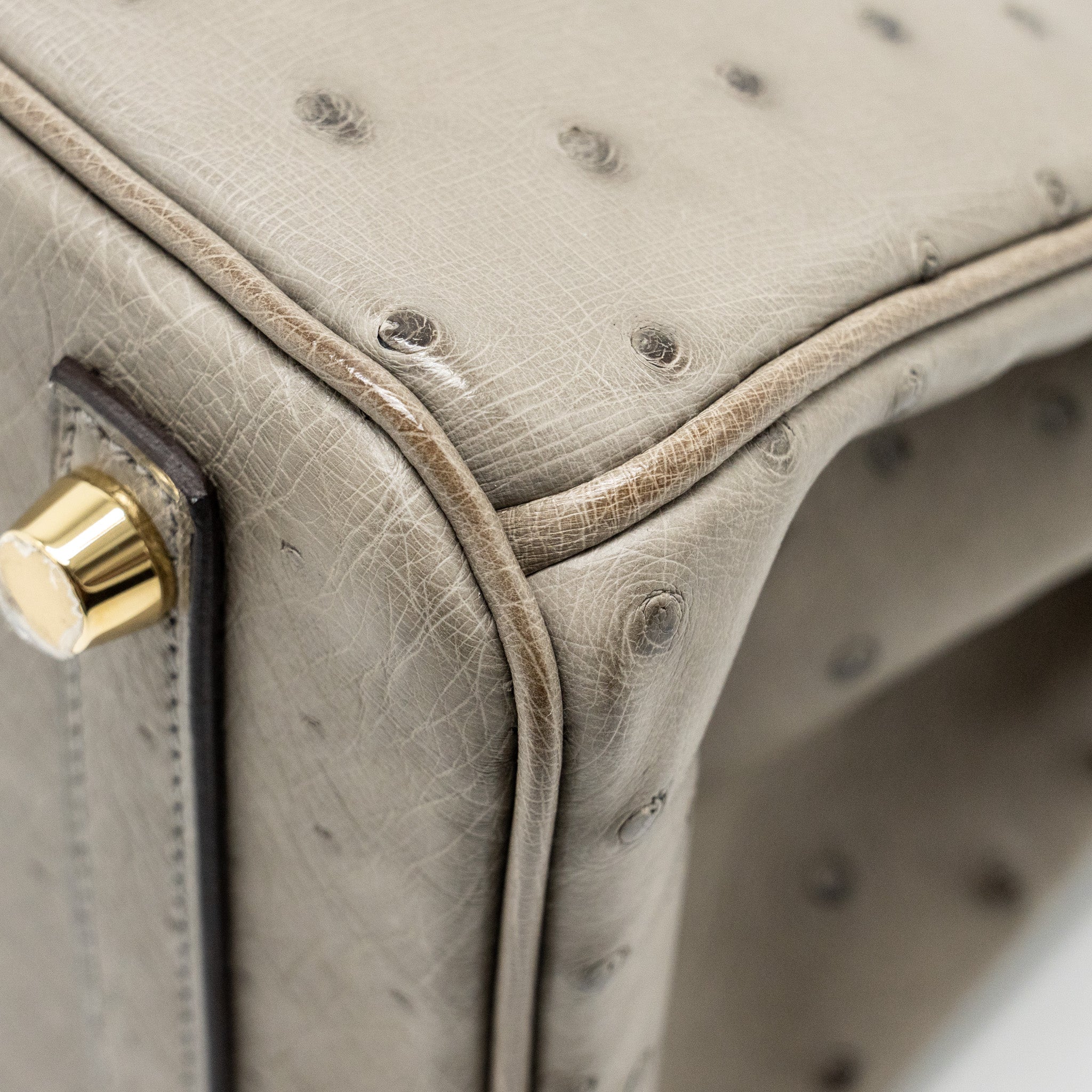 HERMES BIRKIN 25 OSTRICH GRIS TOURTERELLE GHW