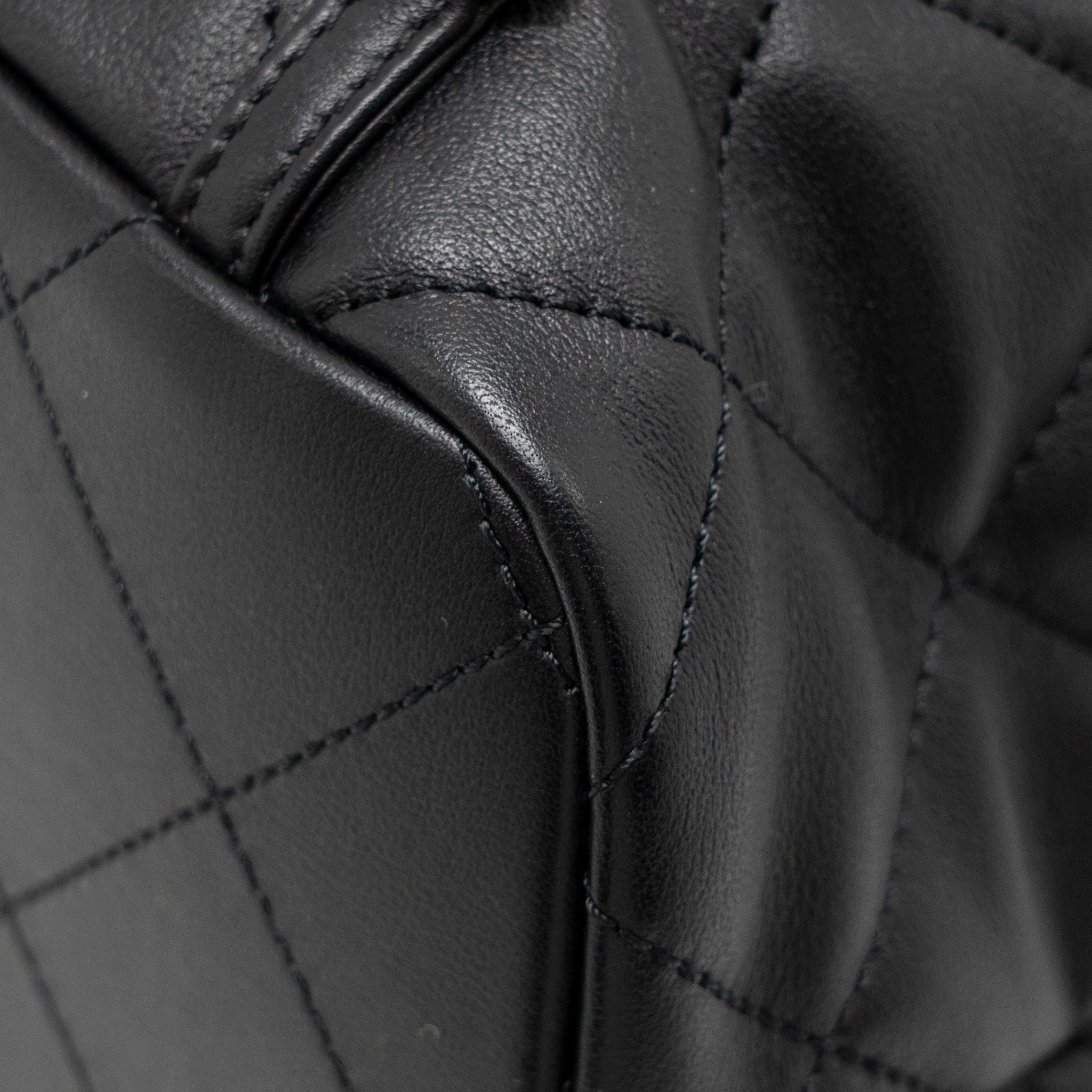 DRAWSTRING TWO POCKETS BACKPACK CALFSKIN BLACK LGHW (MICROCHIP)