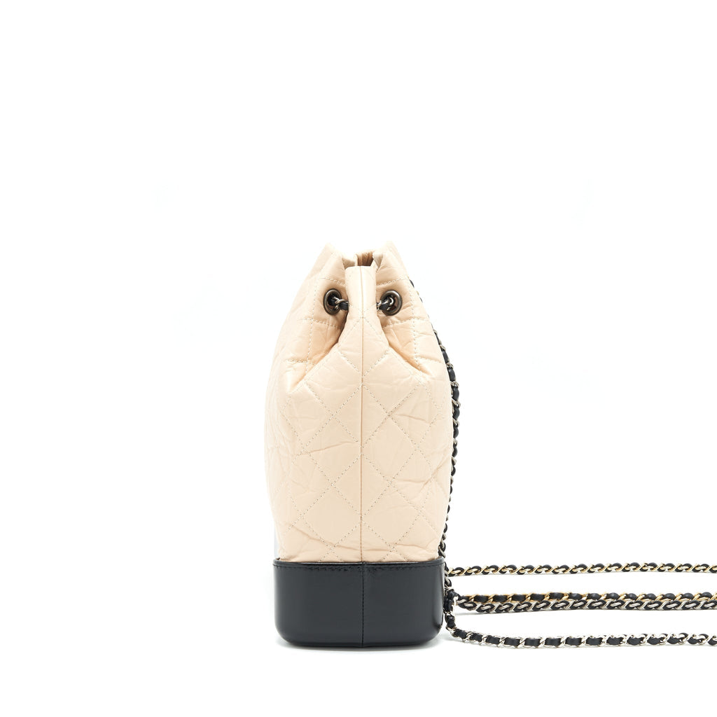 GABRIELLE BACKPACK BEIGE/ BLACK DOUBLE COLOUR HARDWARE