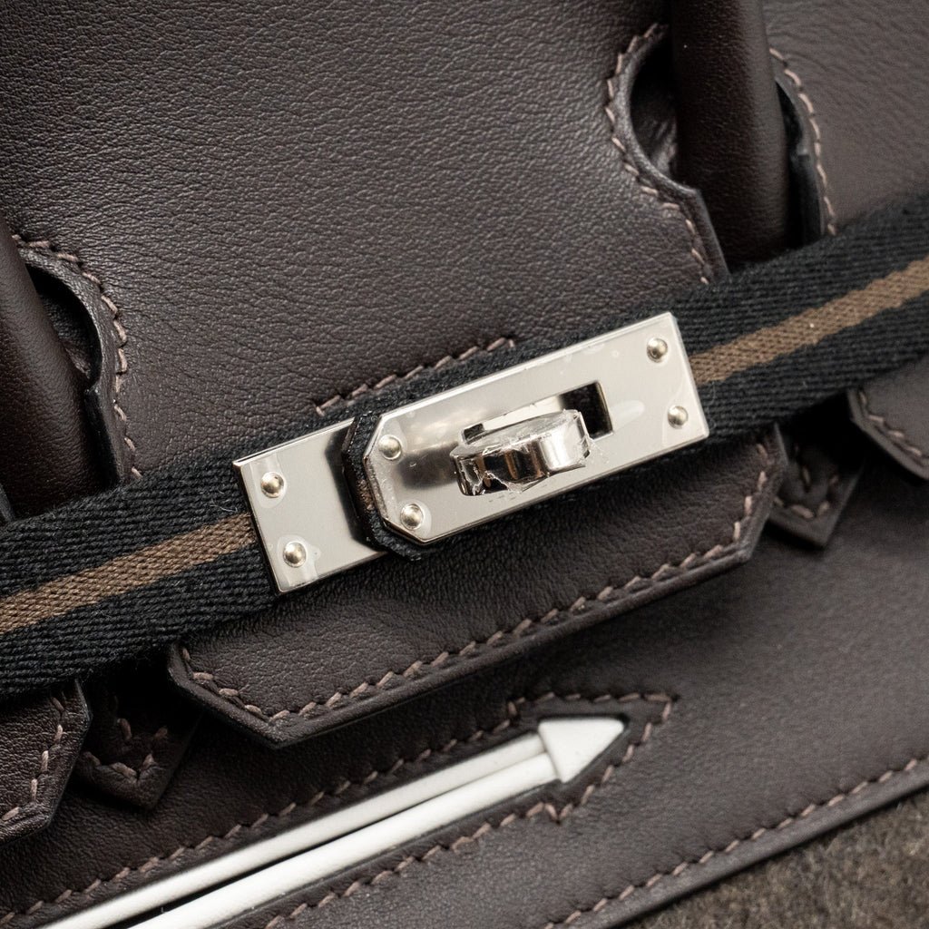 HERMES BIRKIN 25 GO TEAM SWIFT EBENE/BLACK/CHOCOLATE SHW