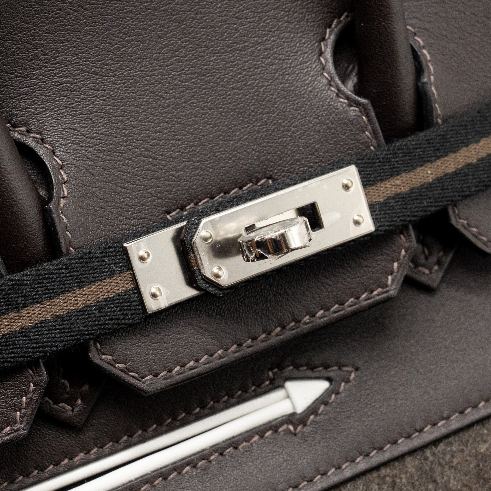 HERMES BIRKIN 25 GO TEAM SWIFT EBENE/BLACK/CHOCOLATE SHW