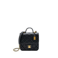 22K TOP HANDLE MESSENGER BAG CAVIAR BLACK BRUSHED GHW(MICROCHIP)