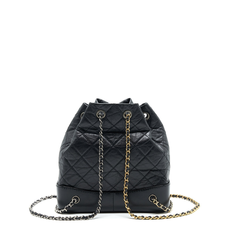SMALL GABRIELLE BACKPACK BLACK DOUBLE COLOUR HARDWARE