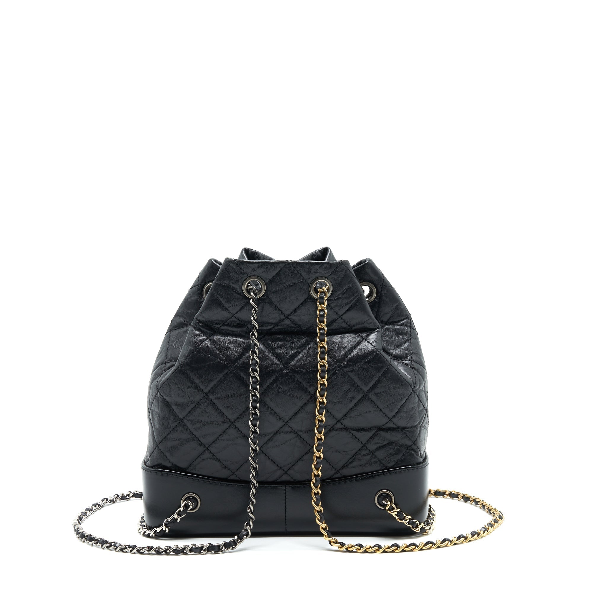 SMALL GABRIELLE BACKPACK BLACK DOUBLE COLOUR HARDWARE