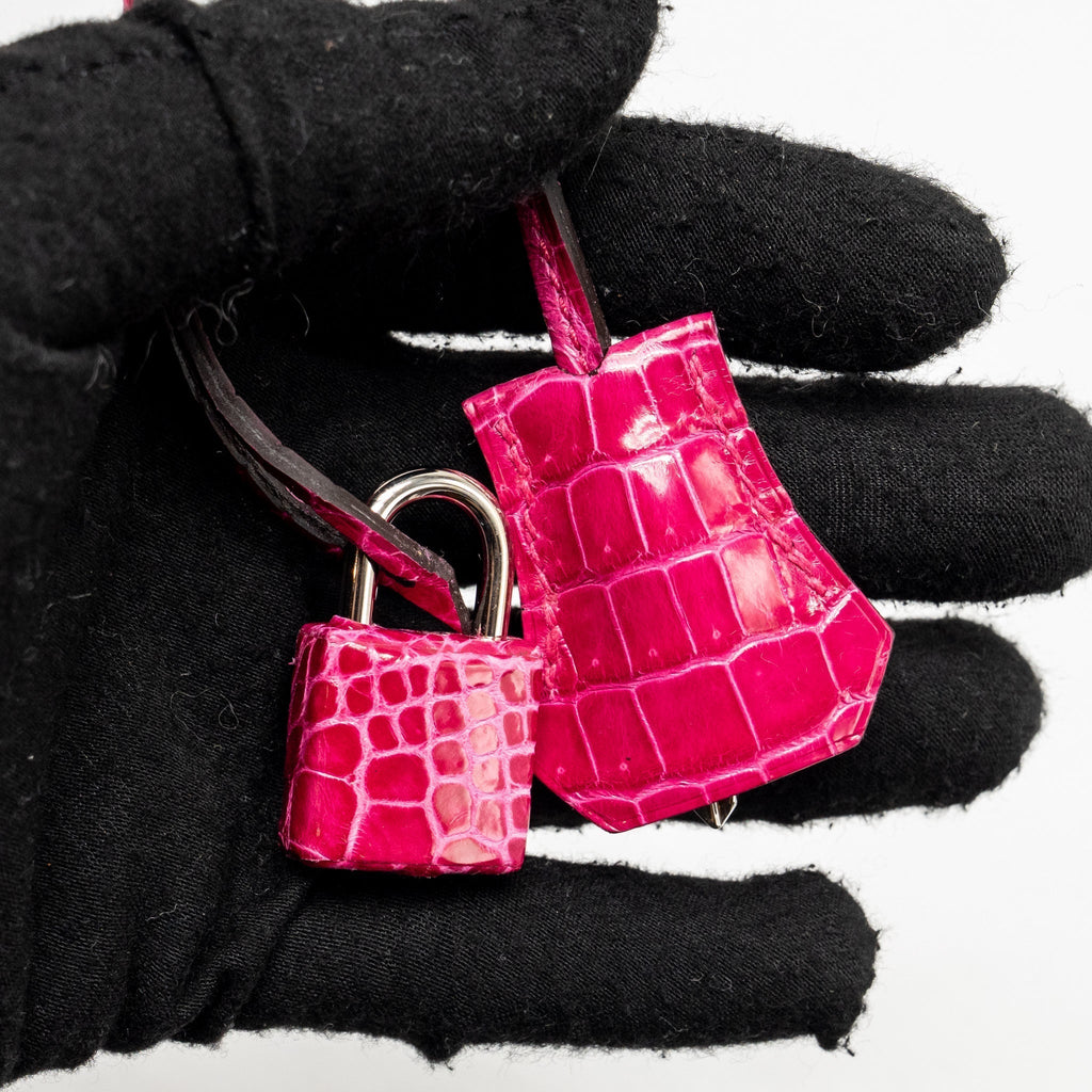 HERMES BIRKIN 25 SHINY CROCODILE POROUS ROSE MEXICO SHW