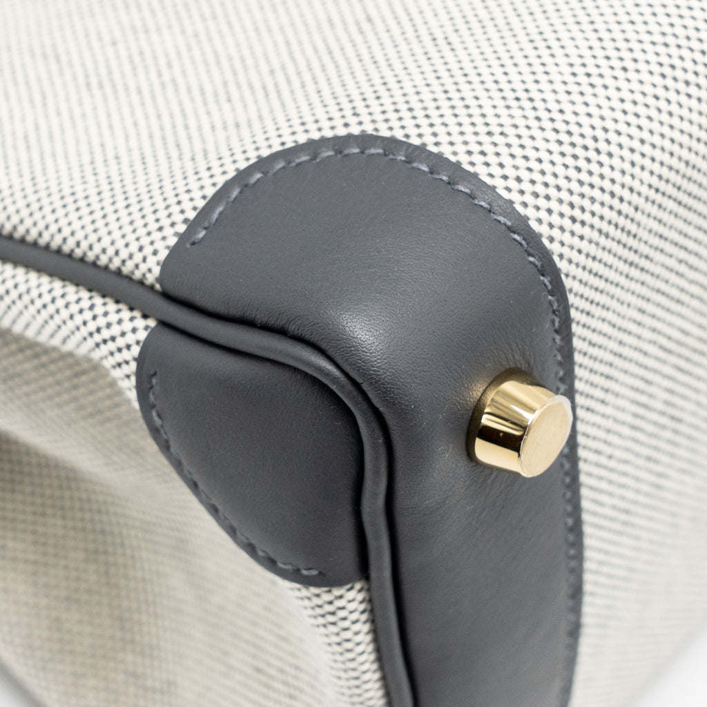 HERMES BIRKIN 25 TOILE SWIFT/CANVAS ECRU-ARDOISE/ARDOISE GHW