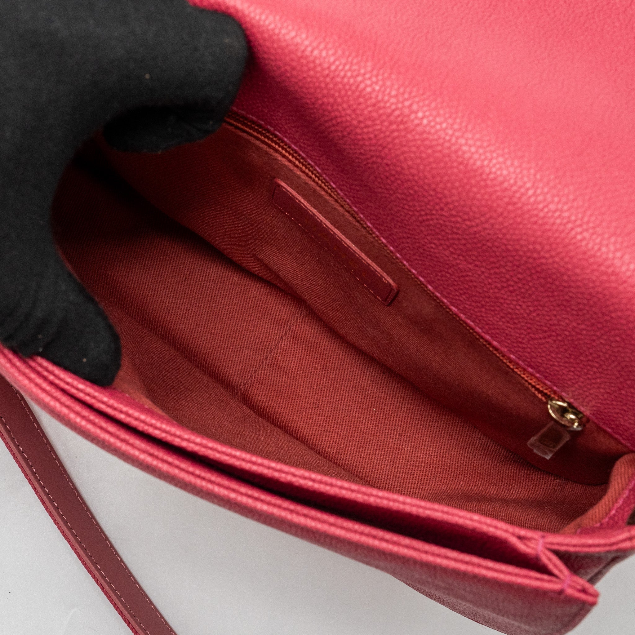 GIANT CC LOGO MESSENGER BAG GRAINED CALFSKIN PINK LGHW